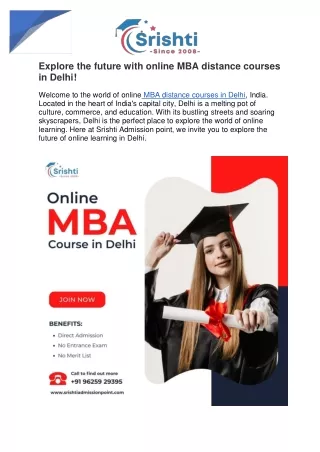 Online MBA distance courses