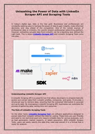 Unleashing the Power of Data with LinkedIn Scraper API and Scraping Tools
