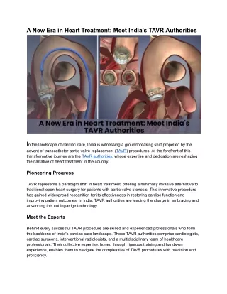 A New Era in Heart Treatment_ Meet India's TAVR Authorities