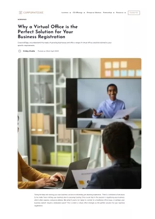 Why a Virtual Office is the Perfect Solution for Your Business Registration