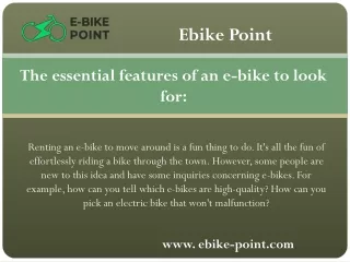 Electric Bike Adventures - Ebike Point