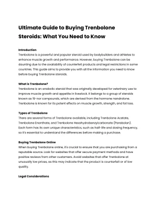 Ultimate Guide to Buying Trenbolone Steroids: What You Need to Know