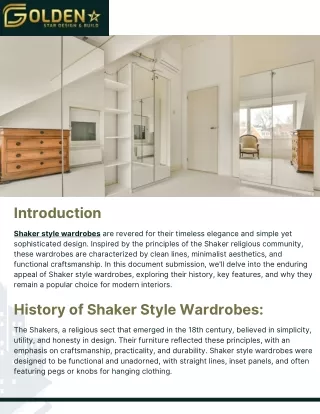 Exploring the Timeless Elegance of Shaker Style Wardrobes