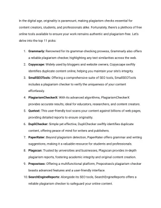 Find Your Perfect Plagiarism Checker: Top 11 Free Online Tools