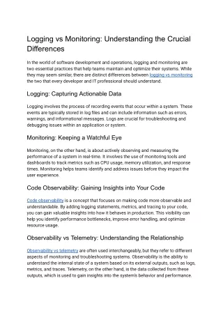 Logging vs Monitoring_ Understanding the Crucial Differences