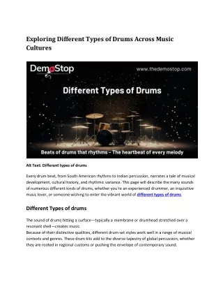 Exploring Different Types of Drums and Percussion Instruments