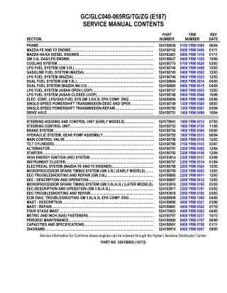 YALE E187 GC040-065RG-TG-ZG LIFT TRUCK Service Repair Manual