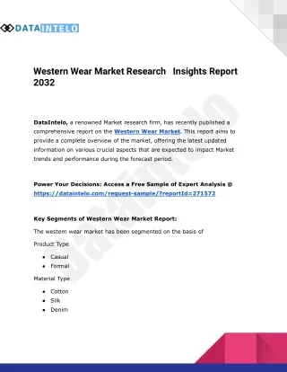 Western Wear Market Size and Share