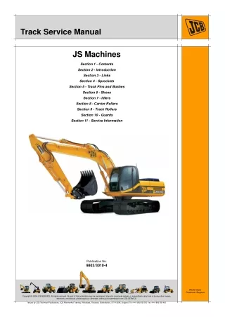 JCB JS Machines Service Repair Manual