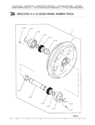 JCB JS70 MONO TRACKED EXCAVATOR Parts Catalogue Manual (Serial Number 00695001-00695500)