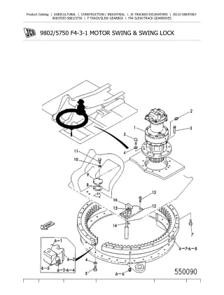 JCB JS110 TRACKED EXCAVATOR Parts Catalogue Manual (Serial Number 00697002-00697055)