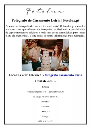 Fotógrafo de Casamento Leiria  Fotolux