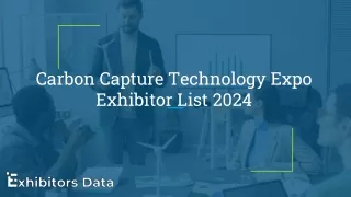 Carbon Capture Technology Expo Exhibitor List 2024