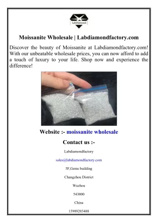 Moissanite Wholesale  Labdiamondfactory.com