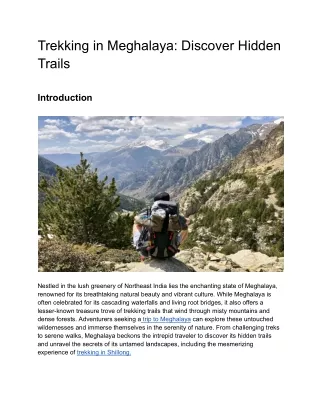 Trekking in Meghalaya_ Discover Hidden Trails