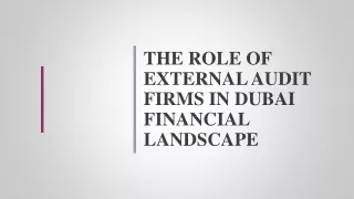 The Role of External Audit Firms in Dubai