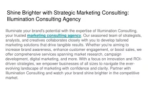 Shine Brighter with Strategic Marketing Consulting_ Illumination Consulting Agency