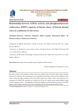 Relationship between ATPase activity and phosphoenolyruvate carboxylase (PEPC)