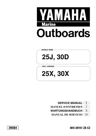 YAMAHA OUTBOARD 30DETO, 30TR Service Repair Manual L 650101 –