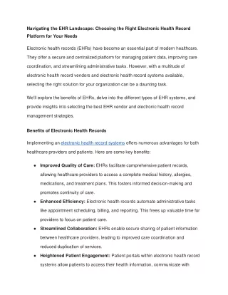 Navigating the EHR Landscape_ Choosing the Right Electronic Health Record Platform for Your Needs