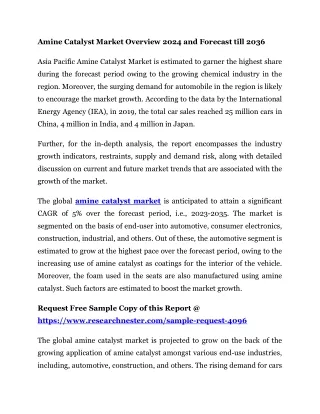 Amine Catalyst Market