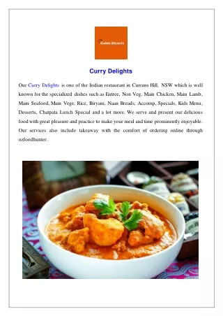 Curry Delights in Currans Hill- Order Now!