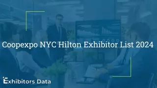 Coopexpo NYC Hilton Exhibitor List 2024