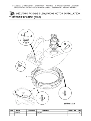 JCB JS210LC T4 ecoMax TRACKED EXCAVATOR Parts Catalogue Manual (Serial Number 02137856-02140356)