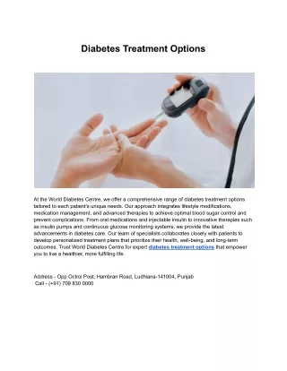 Diabetes Treatment Options