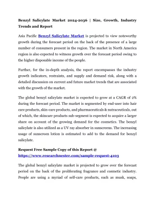 Benzyl Salicylate Market