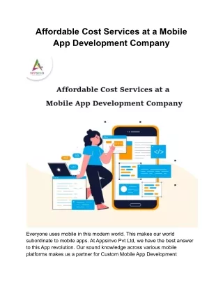 Appsinvo - Affordable Cost Services at a Mobile App Development Company