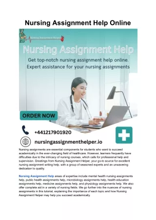 Nursing Assignment Help Online