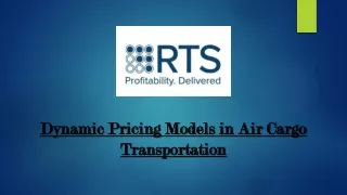 Dynamic Pricing Models in Air Cargo Transportation (1)