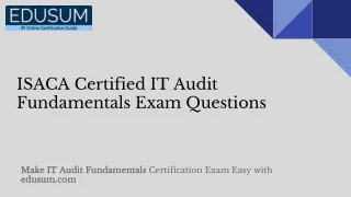 ISACA Certified IT Audit Fundamentals Exam Questions