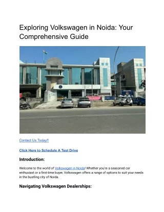 Exploring Volkswagen in Noida_ Your Comprehensive Guide