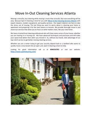 Move In out cleaning services atlanta