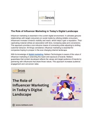 The Role of Influencer Marketing in Today's Digital Landscape