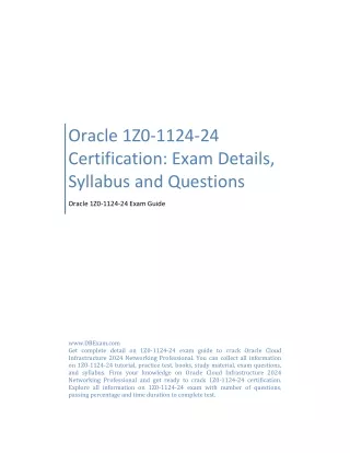 Oracle 1Z0-1124-24 Certification: Exam Details, Syllabus and Questions