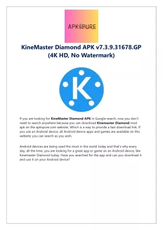 KineMaster Diamond APK v7.3.9.31678.GP (4K HD, No Watermark)