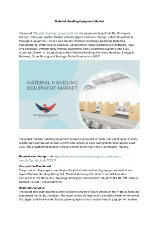 Material Handling Equipment Market Demand Forecast 2024