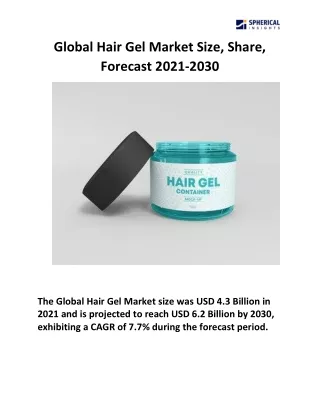Global Hair Gel Market Size