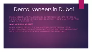 Dental veneers in Dubai