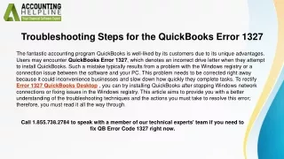 Easy Steps to Fix Error 1327 QuickBooks Desktop