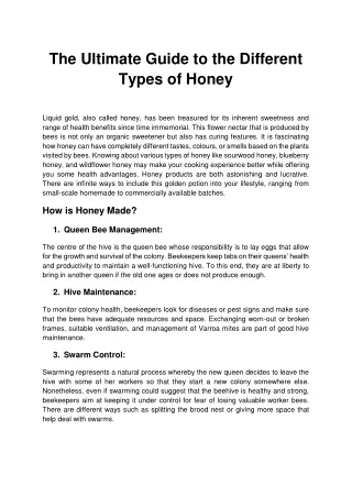 The Ultimate Guide to the Different Types of Honey