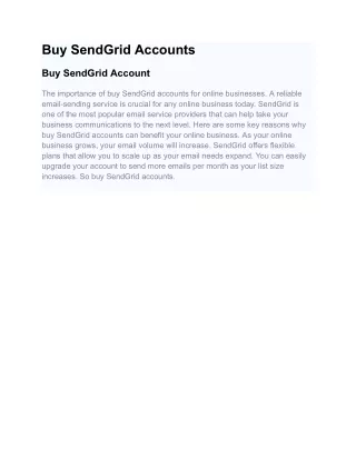 Buy SendGrid Accounts