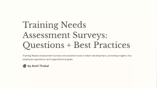 Training Needs Assessment Surveys: Questions   Best Practices