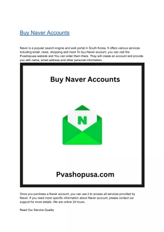 Top 3 Website To Buy Naver Accounts-100% verified, Safe