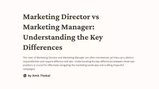 Marketing Director vs Marketing Manager: Understanding the Key Differences