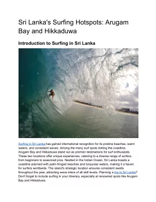 Sri Lanka's Surfing Hotspots_ Arugam Bay and Hikkaduwa