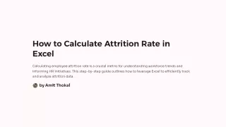 How to Calculate Attrition Rate in Excel